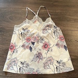 NWOT Cupshe Floral Print Lace Cami Size M
